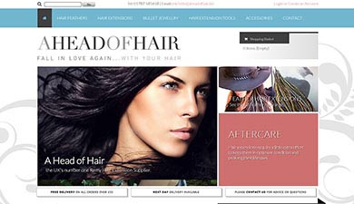 Ahead of Hair hair extensions and fascinators ecommerce website